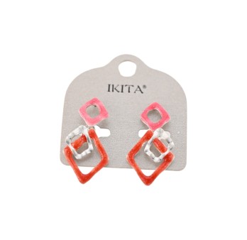 Boucles d'oreilles géométriques tricolores Ikita