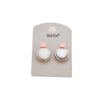 Boucles d'oreilles Ikita nacre rose cuivré