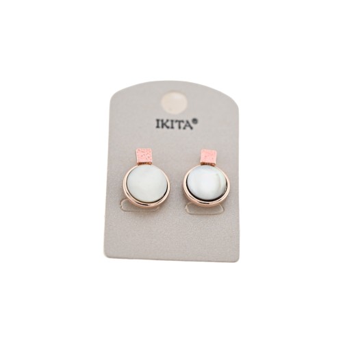 Boucles d'oreilles Ikita nacre rose cuivré