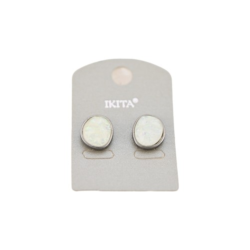 Boucles d'oreilles imitation Nacre relief de chez Ikita