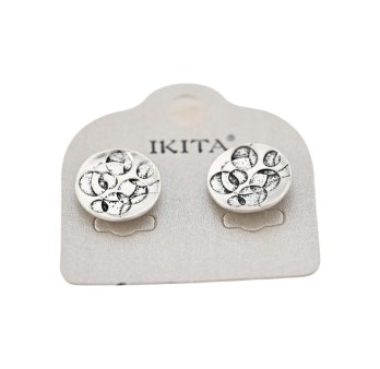 Boucles d'oreilles Ikita Cercles Argentés vieillis