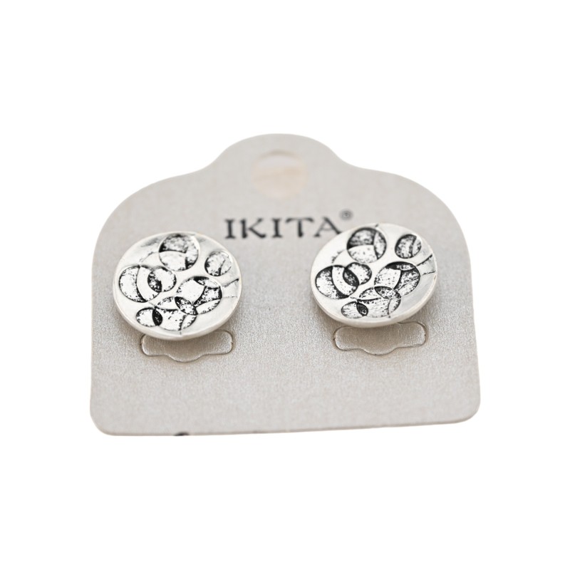 Boucles d'oreilles Ikita Cercles Argentés vieillis