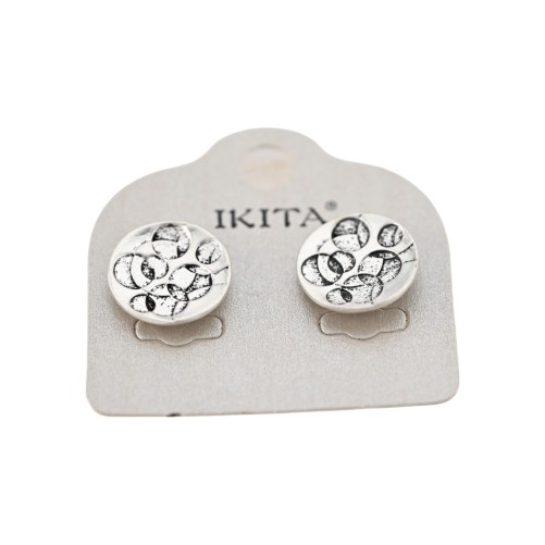 Boucles d'oreilles Ikita Cercles Argentés vieillis