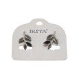 Boucles d'oreilles feuilles noires et grises de chez Ikita