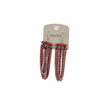 Boucles d'Oreilles Pendantes Chaines Bordeaux Ikita