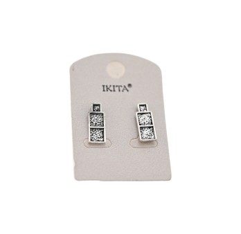 Boucles d'oreilles cubes argentées vieillis de chez Ikita