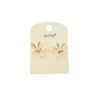 Boucles d'oreilles fleurs dorées nacrées de chez Ikita