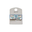 Boucles d'oreilles carrées relief argenté et bleu de chez Ikita