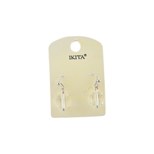 Boucles d'oreilles cubes transparents de chez Ikita