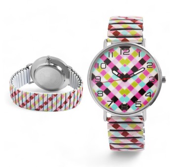 Montre femme Donna Kelly bracelet élastique multicolore