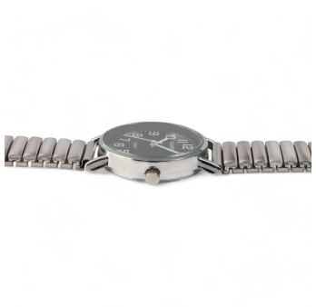 Montre Clasixx Femme Élastique Argent et Noir