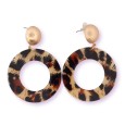 Boucles d'oreilles cercle léopard et métal doré