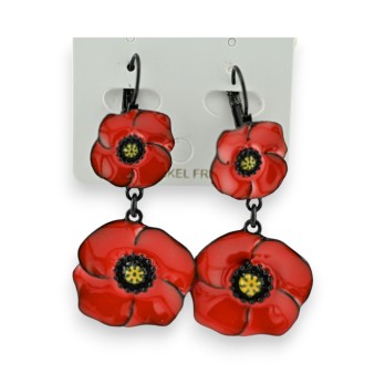 Boucles d'oreilles coquelicots rouges de chez Lolilota