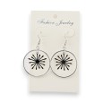 Boucles d'oreilles créoles fines argentées soleil