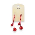 Boucles d'oreilles pendantes perles rouges de chez Ikita