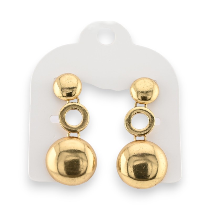 Boucles d'oreilles pendantes dorées effet vieilli