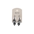 Boucles d'oreilles plume métal noir et blanc de chez Ikita
