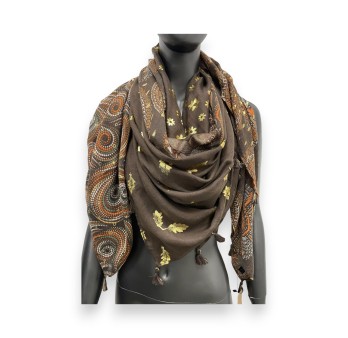 Foulard Carré Patchwork Automnal