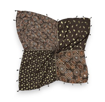 Foulard Carré Patchwork Automnal