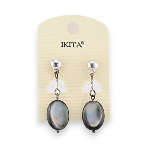 Boucles d'oreilles pendantes Ikita effet perles de nacre