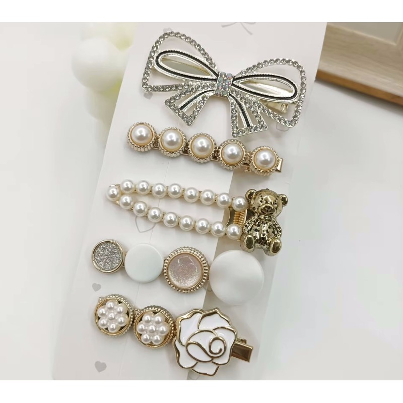 Set de 5 barrettes à cheveux fantaisie