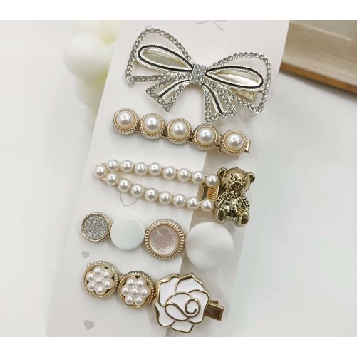 Set de 5 barrettes à cheveux fantaisie