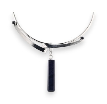 Collier ras de cou design contemporain argenté Belle Miss
