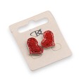 boucles d'oreilles coeur en strass rouge
