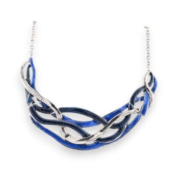 Collier semi-rigide Bleu Argenté de chez Ikita