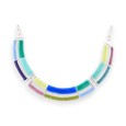 Collier Semi-Rigide Ikita argenté vert bleu