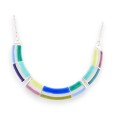 Collier Semi-Rigide Ikita argenté vert bleu