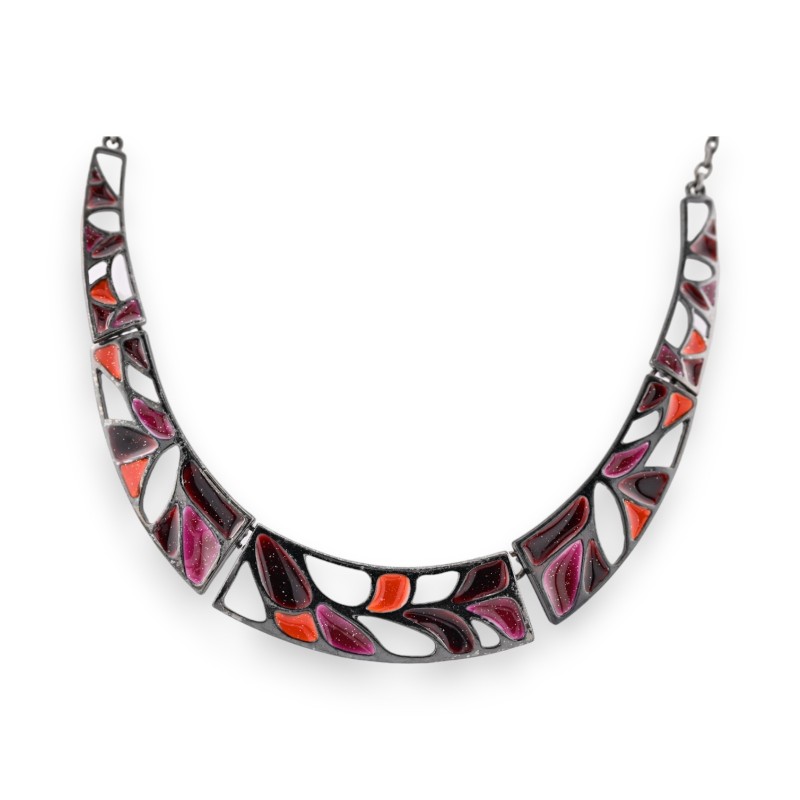 Collier semi-rigide mosaïque Ikita orange