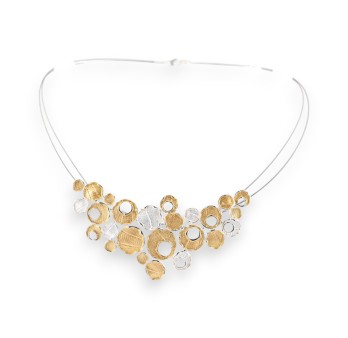 Collier Médaillon Argenté turquoise Moderne de chez Ikita