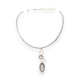 Collier pendentif oval nacre Ikita
