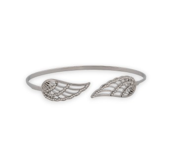 bracelet jonc fin argenté ailes d'anges