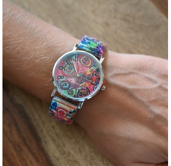 Montre femme élastique multicolore Ernest E64001