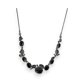Collier Fantaisie Métal Gris Foncé Ikita