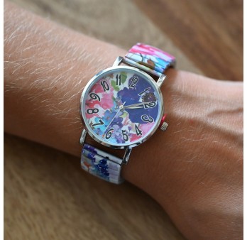 Montre femme peinture florale Ernest E