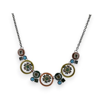 Collier fantaisie Ikita médaillons automnaux