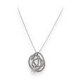 Collier Fantaisie Argenté médaillon gris design de chez Ikita