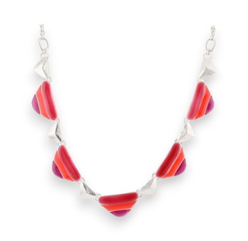 Collier Fantaisie argenté Triangle Ikita