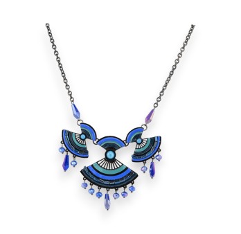 Collier Bohème Chic Ikita nuances bleu