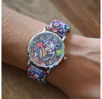 Montre Ernest inspi Picasso multicolore