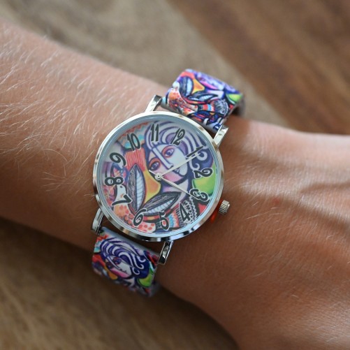 Montre Ernest inspi Picasso multicolore