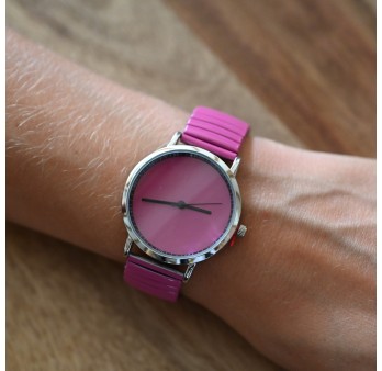 Montre Ernest élastique violine uni