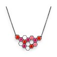 Collier Fantaisie Alvéoles rose orange de chez Ikita