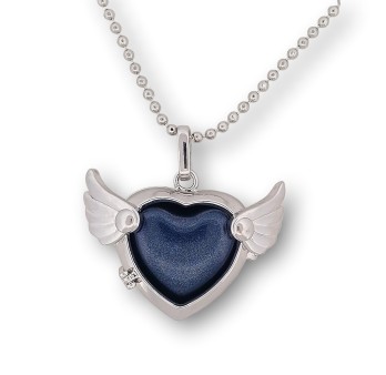 Collier jolie coeur ailes d'ange ouvrable