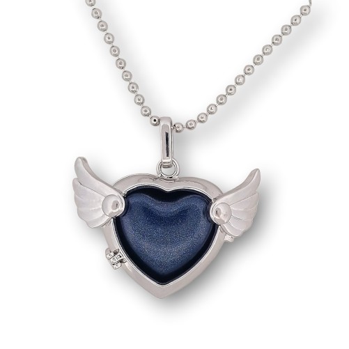 Collier jolie coeur ailes d'ange ouvrable