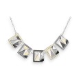 Collier argenté Géométrique gris et blanc de chez Ikita