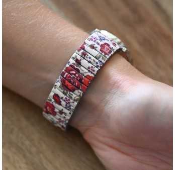 Montre Ernest imprimé floral rouge bordeau